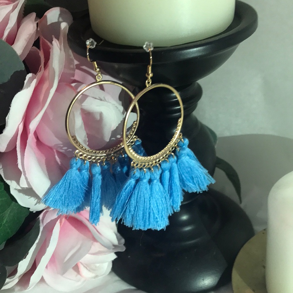 Boho Tassel Hoop Earrings